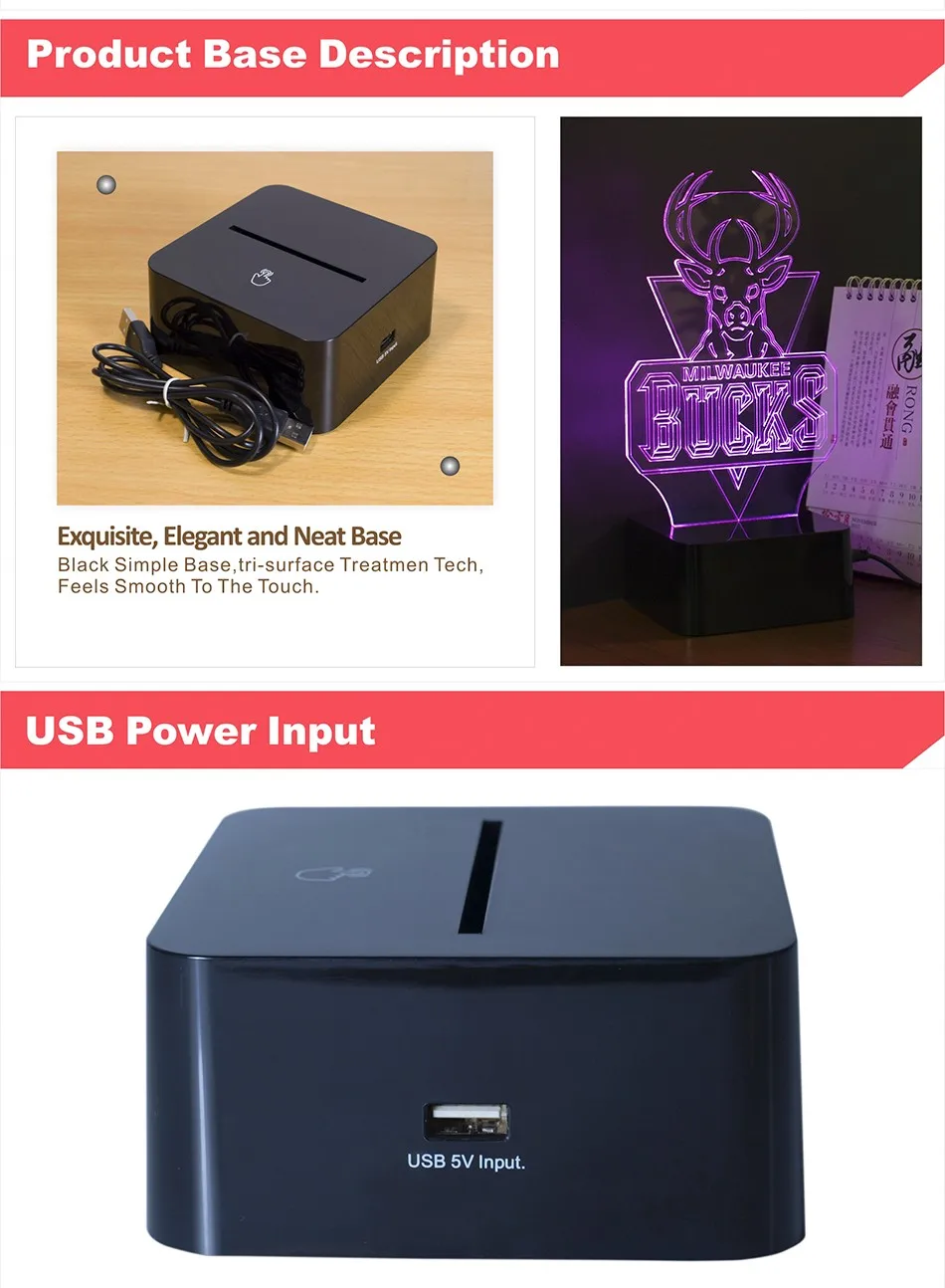 CNHIDEE USB RGB Nightlights fir Bucks Team Fans NBA Basketball 3d Table Lamp as Led Luz de Noche (5)