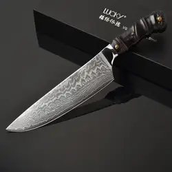 Нож шеф-повара для мужчин Дамаск нож шеф-повара японский Дамаск VG10 Дамасская сталь кухонный нож с Ebony Ручка Нож Для Мяса 19