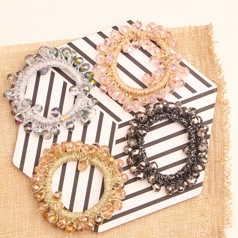 Korean style pearl beaded hair ties Scrunchies Elastic hairband Ponytail Holders women  Hair Rope Rubber gum Hair Accessories