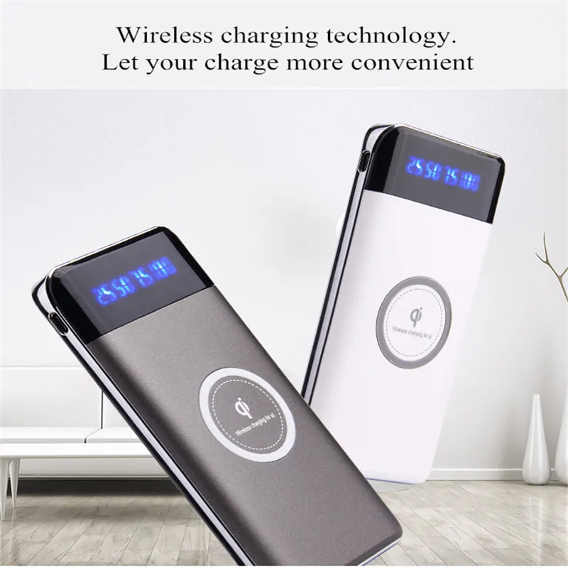 Wireless Charger Power Bank 20000mAh Portable Mobile 2 usb Fast Charging bank for Samsung S9 Note 8 | Мобильные телефоны и