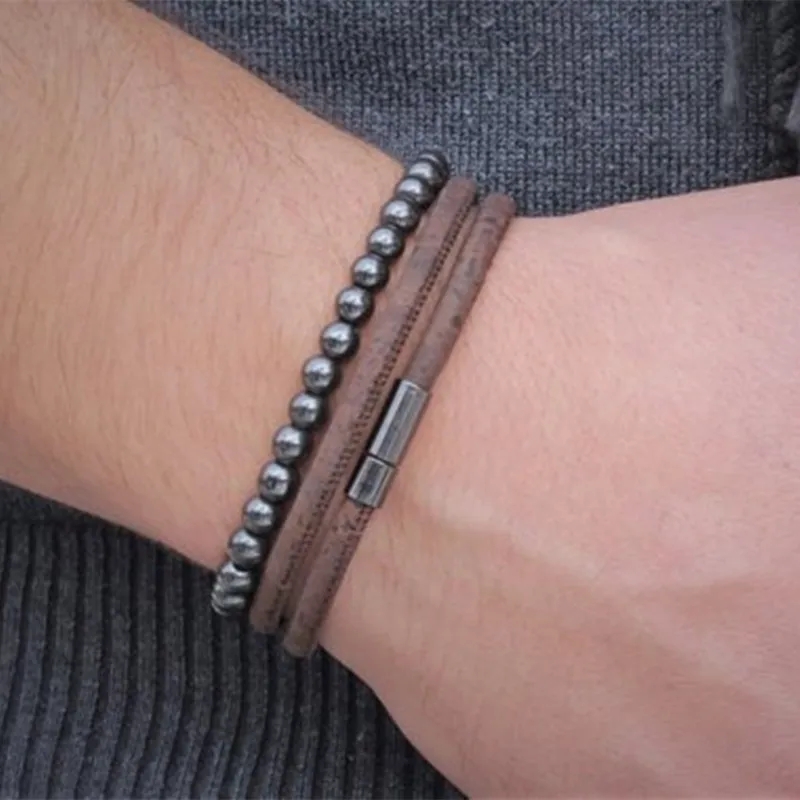 Новое поступление Роскошный кулон кожаный браслет для мужчин 3 шт./лот панк повседневное jewelry Винтаж Йога браслеты друзья подарок pulsera