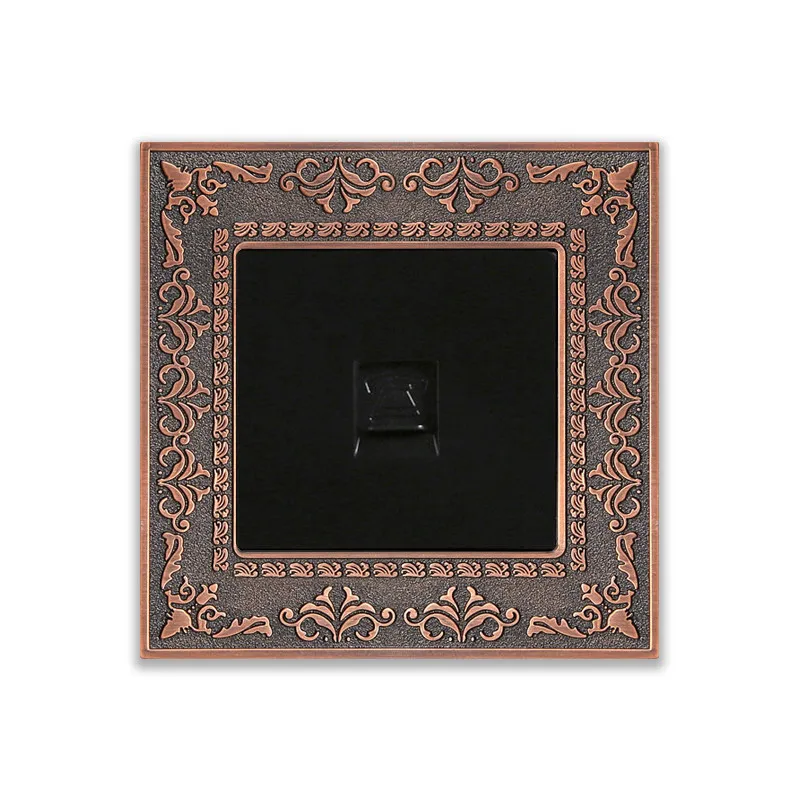 

Luxury Emboss style Telephone wall socket, UK Standard 86*86mm Zinc alloy frame Phone electrical socket