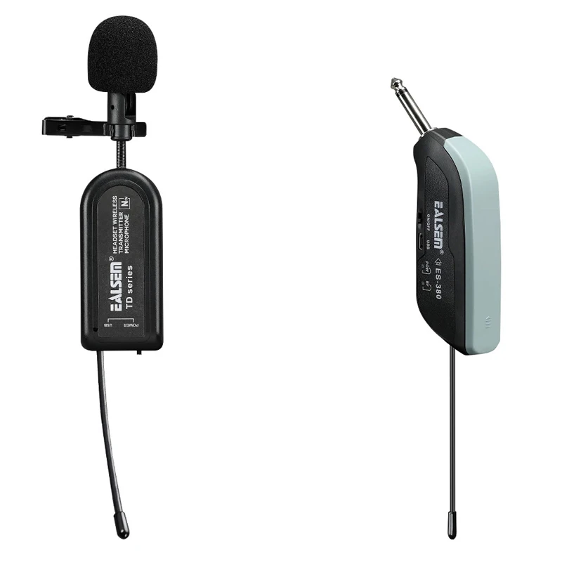 

ES-380T Wireless Condenser Portable Microphone Laptop Mini Earphone Lapel Clip Microphone For Lecture Conference