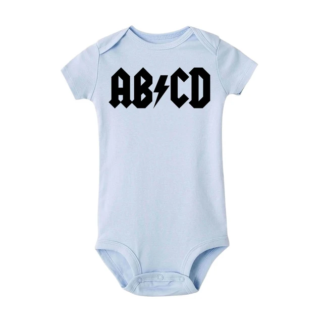 Funny ABCD Letter Print Infant Clothes Rock Acdc Baby Clothes Newborn