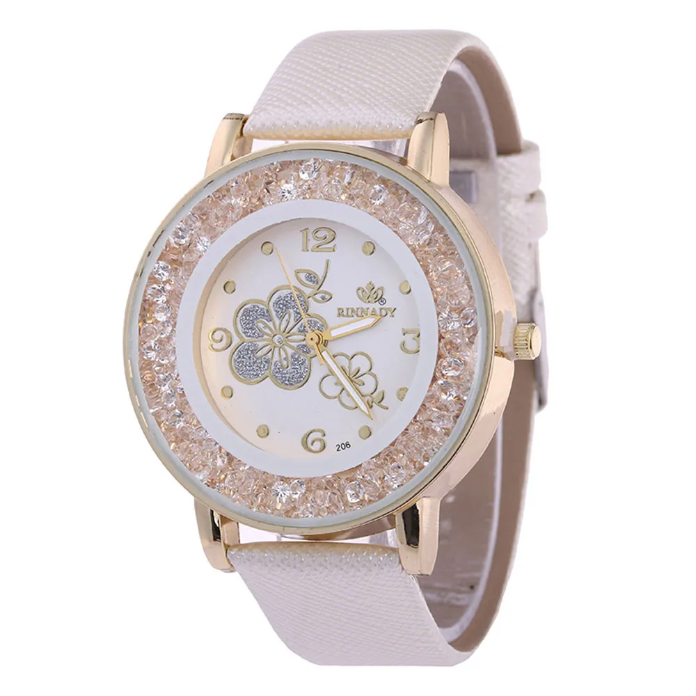 

Ball Diamond Diamond Rose Pattern Quartz Belt Watch relogio feminino reloj mujer