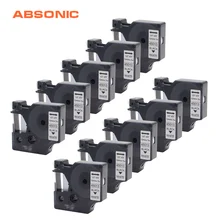 Absonic 10 шт. 12 мм этикетки кассеты Dymo D1 45013 черный на белом принтере ленты для принтера Dymo LabelManager 160 210D 280
