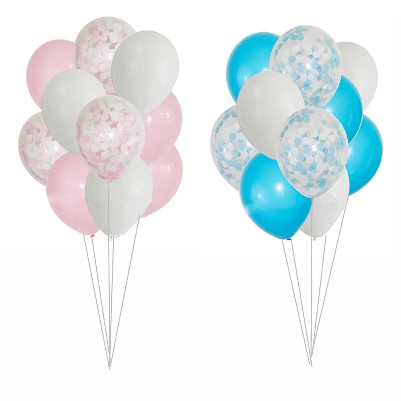 

12pcs Party Round Confetti Balloon Sprinkle Paper Confetti Balloon Wedding Party Baby Shower Birthday Balloon Toys