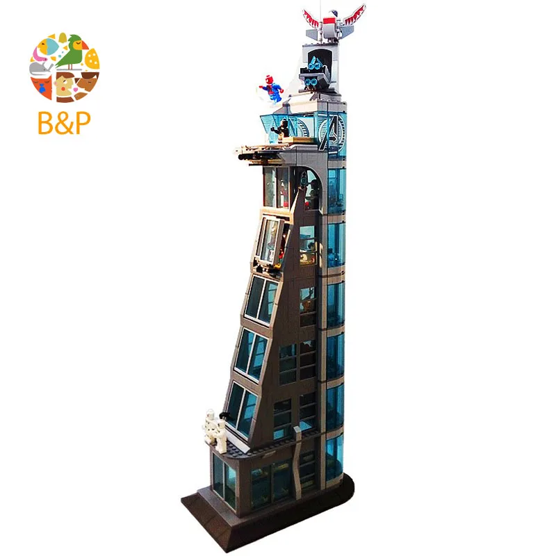

SH678 1209pcs Super Heroes series The Avenger Attack on Avengers Tower 7th floor Model Building Blocks Toys For Children Gift