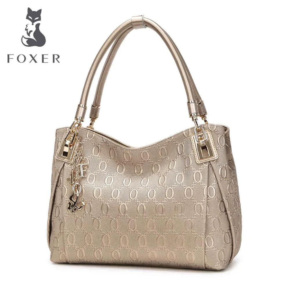 FOXER Brand Women Cow Leather Shoulder bag Fashion Design High quality Women