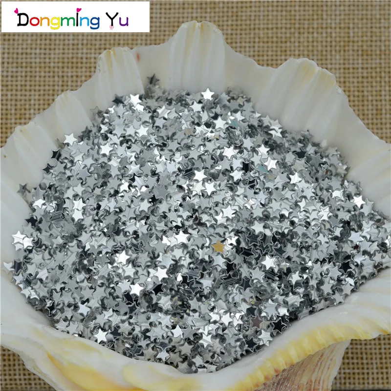 

30g(900pcs) Silver Color 4mm Star Shape Loose Sequins Glitter Paillette Sewing,Wedding Craft DIY Garment Accessorie Nail Beauty