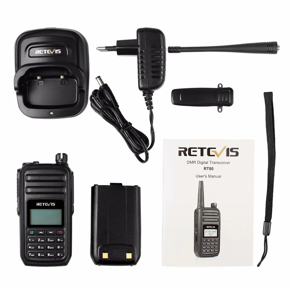 RETEVIS RT80 радиоприемник DMR цифровая рация 5 Вт UHF радиостанции VOX fm Портативное двухстороннее радио Amador аналоговый/цифровой трансивер