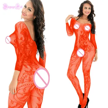 Lace Floral Long Sleeved Bodystocking 5