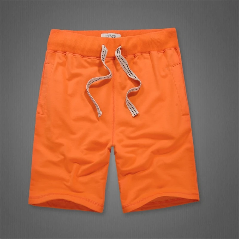 

Solid color Men shorts 100% cotton blank beach short knee length sweatpants