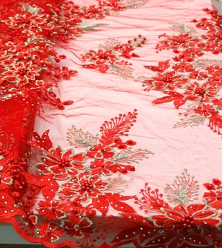 

French tulle lace fabrics High Quality African Embroidered Net Lace Fabric Tulle lace fabric For Evening Dres ML7956
