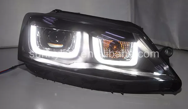 Для VW New Jetta MK6 светодиодный налобный фонарь u-типа SY с комплектом HID для ближнего света