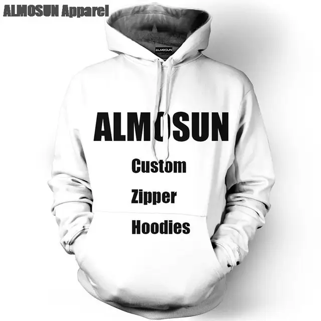 ALMOSUN Customize 3D All Over Print Pullover Hoodies Hip Hop Hipster