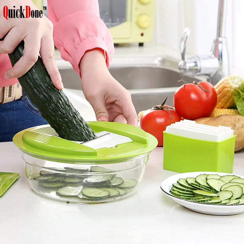 QuickDone 5 In 1 Multifunctional Plastic Vegetable Slicers Cutter With