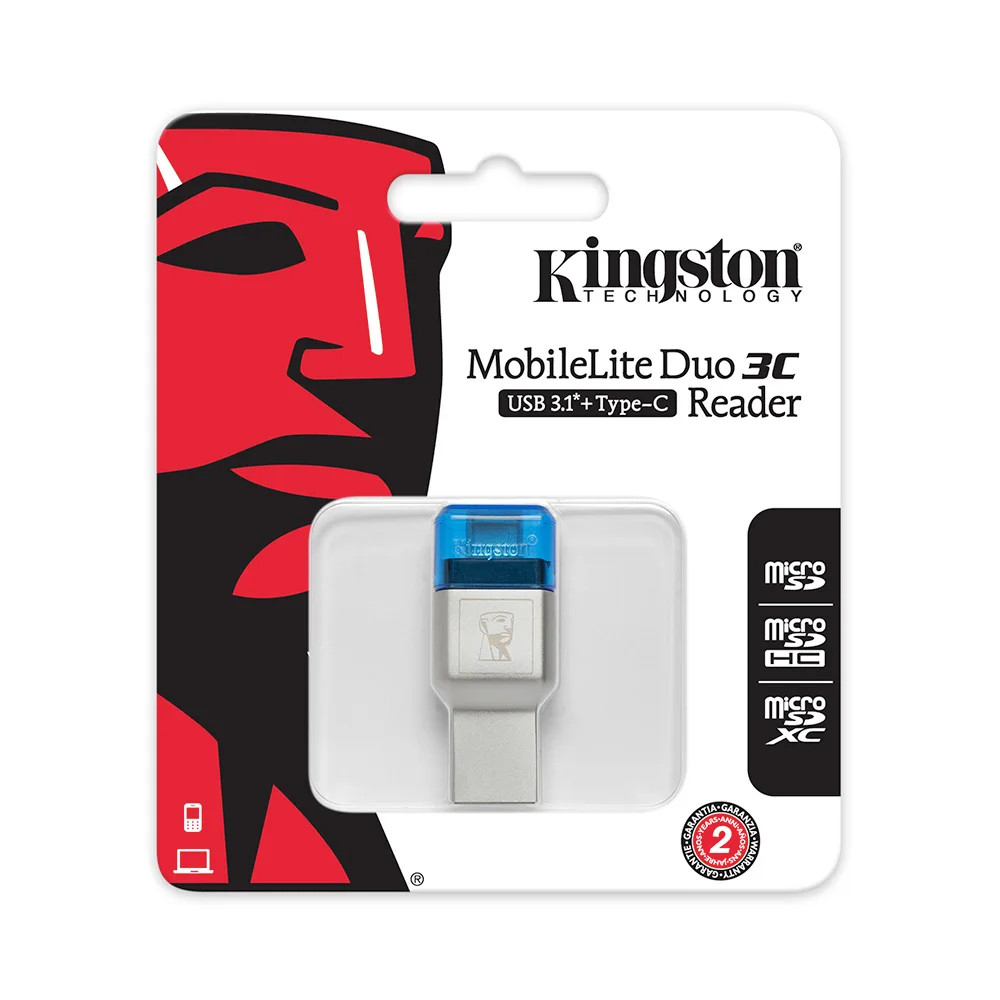 Original Kingston Micro SD Card Reader USB 3.1 High Speed Type-A and Type-C Dual Interface USB Card Reader Memory Stick Pro Duo Card Reader (6)