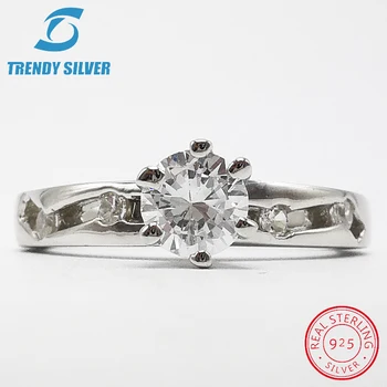 

vintage rings silver real 925 sterling jewelry for women rose gold with stone zircon solid elegant