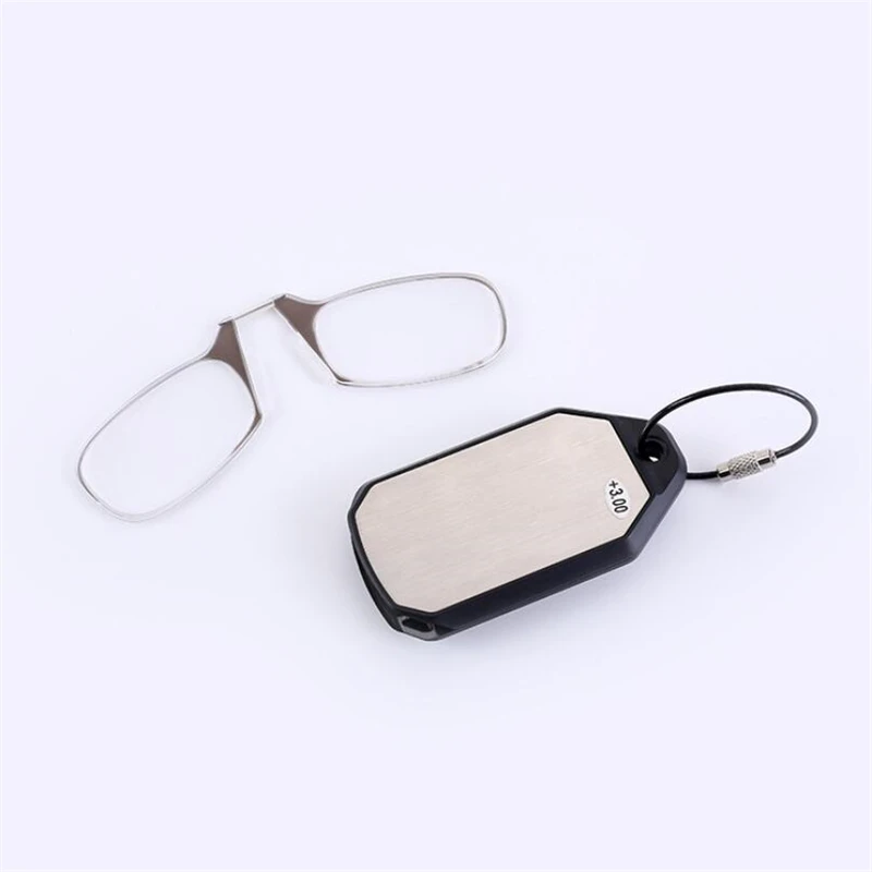 No Leg Clip Nose Reading Glasses Portable Reading Glasses For Both Men And Women Mini Key Chain Presbyopia Glasses