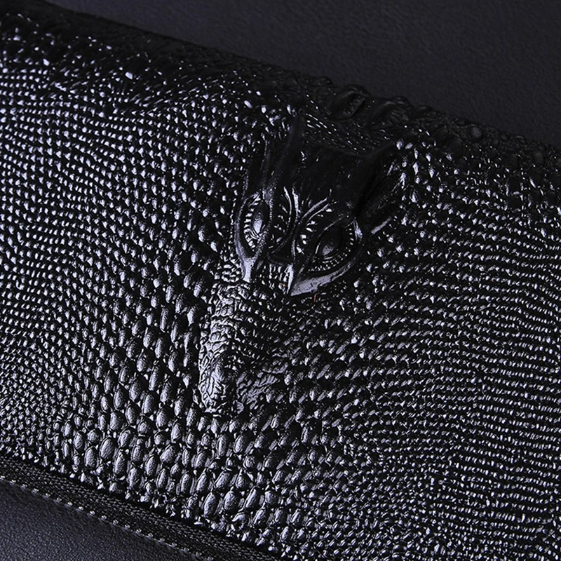 Men Wallet Crocodile Pattern Purse Men's High Capacity Clutch Bags Zipper cardholder pochette crocodile pattern men's wallet