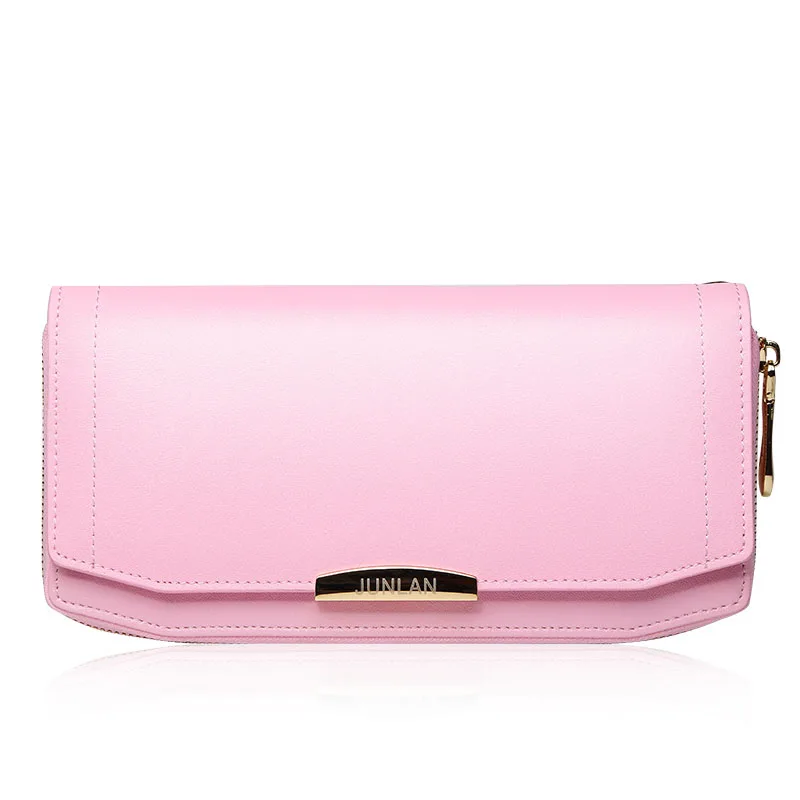 Korean Sweet Large Capacity Women Genuine Leather Long Wallet Female