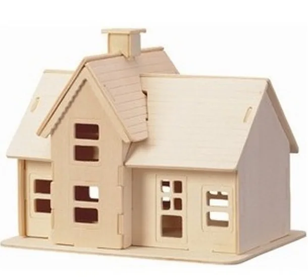 BOHS Building Toys Wooden Build House Miniature Model 3D ...