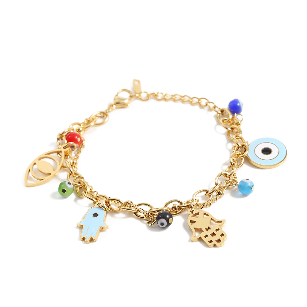 

TL Eye Sharped Charms Bracelet Vintage Bracelet Handmade Bracelets & Bangles for Women Gold/Silver Stainless Steel Jewelry
