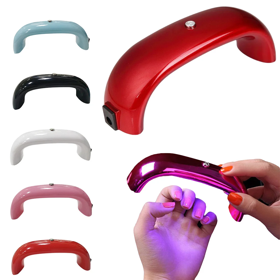 

Rainbow Light Portable Nail Polish Dryer UV Phototherapy Machine Nail Dryer Curing Light 1pc Mini LED Light Source Manicure