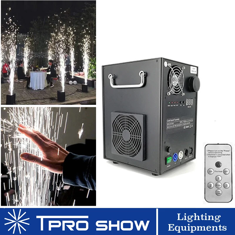 

Dmx Spark Fireworks Pyrotechnics 400W Cold Sparklers Machine Remote Control Pyro Fountain for Wedding Stage 2Pcs One Flight Case