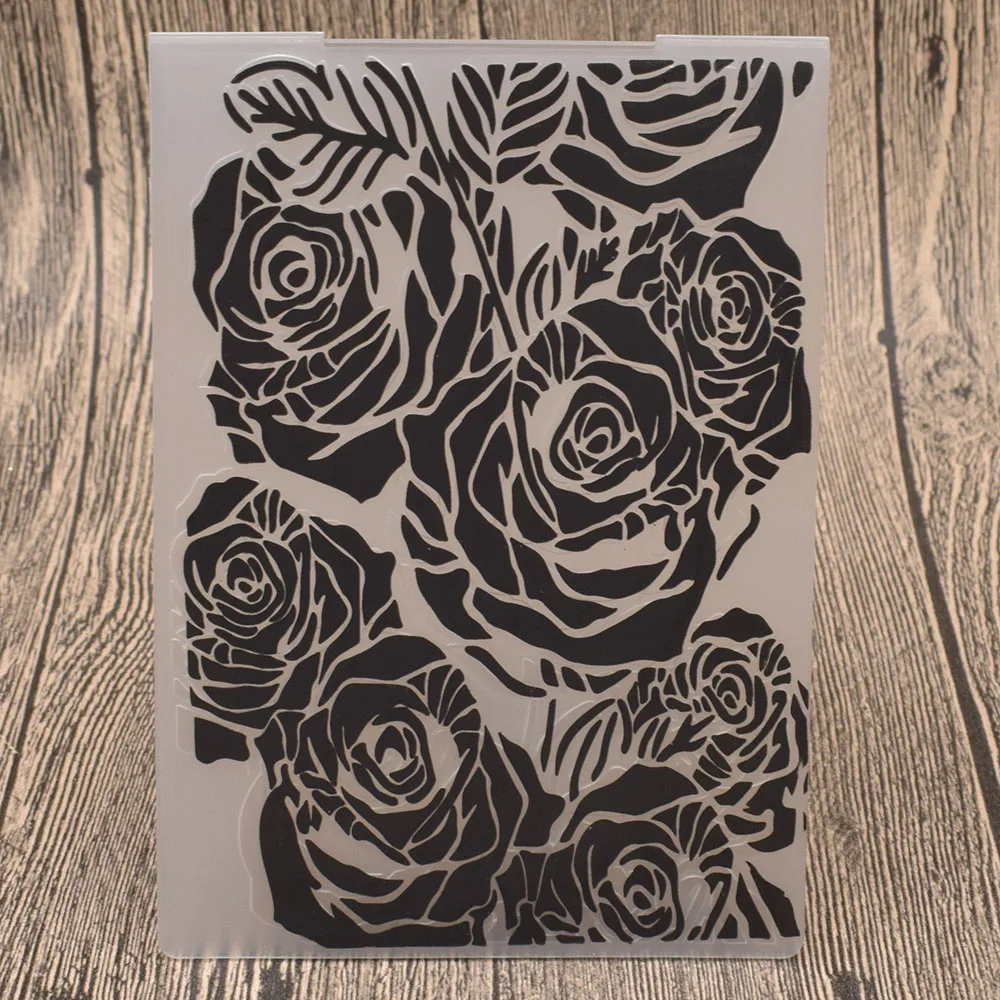 

Rose Flowers Plastic Embossing Folders for DIY Scrapbooking Wedding Card Making Paper Embossing Craft Template
