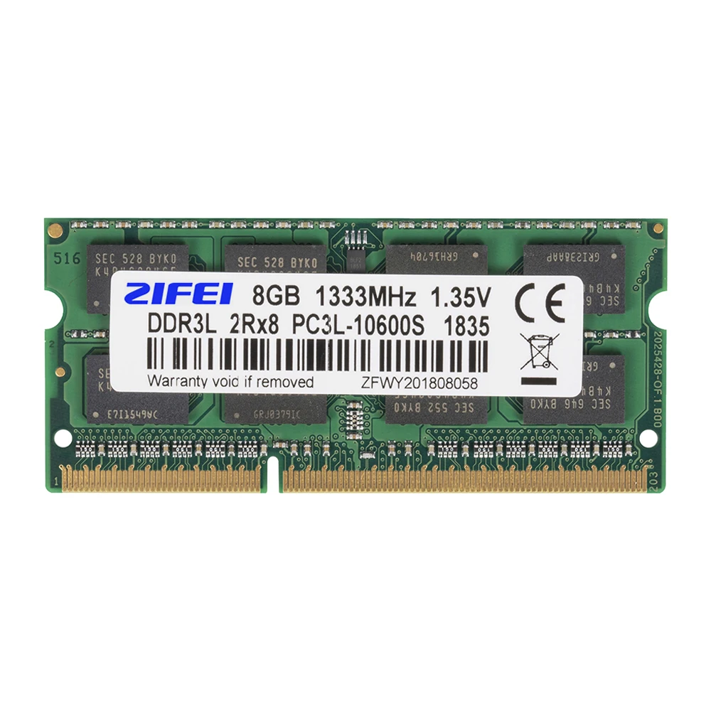 ZIFEI DDR3L 8 ГБ 4 ГБ 1600 1333 МГц 1,35 в ноутбук sdram so dimm оперативная память