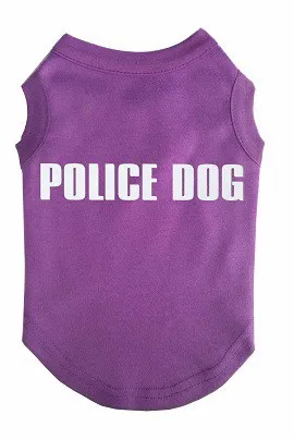 Милый питомец собака, кошка, щенок одежда из хлопка рубашка Танк футболка на лето + Полицейская собака с принтами + бесплатная доставка
