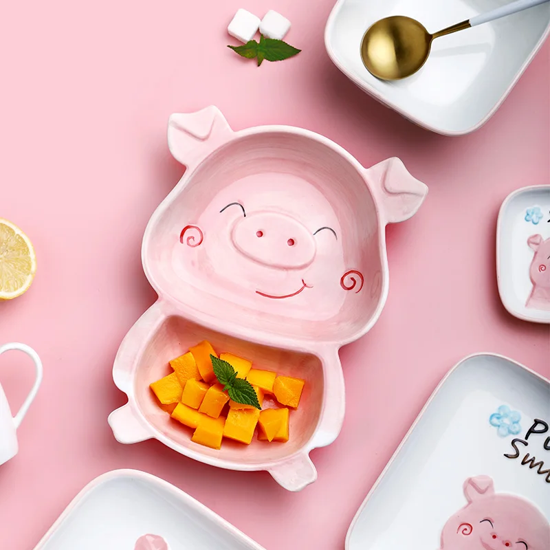 

Ceramic Storage Tray Creative Cartoon Shape Restarant Serving Tray Dessert Dish Fruit Plate Best Display Trays for Home Decor