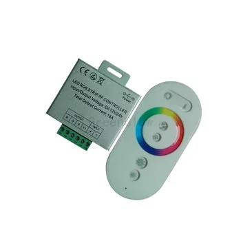 

1X Aluminum shell wireless touching RF RGB LED controller DC12-24V input free shipping