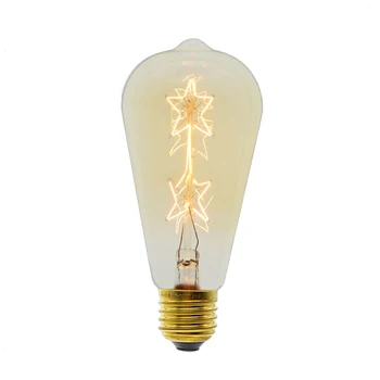 

Art Decoration Edison Lamp Carbon Filament Clear Glass's Edison Retro Vintage Incandescent Bulb 40W 220V E27 ST64-Star