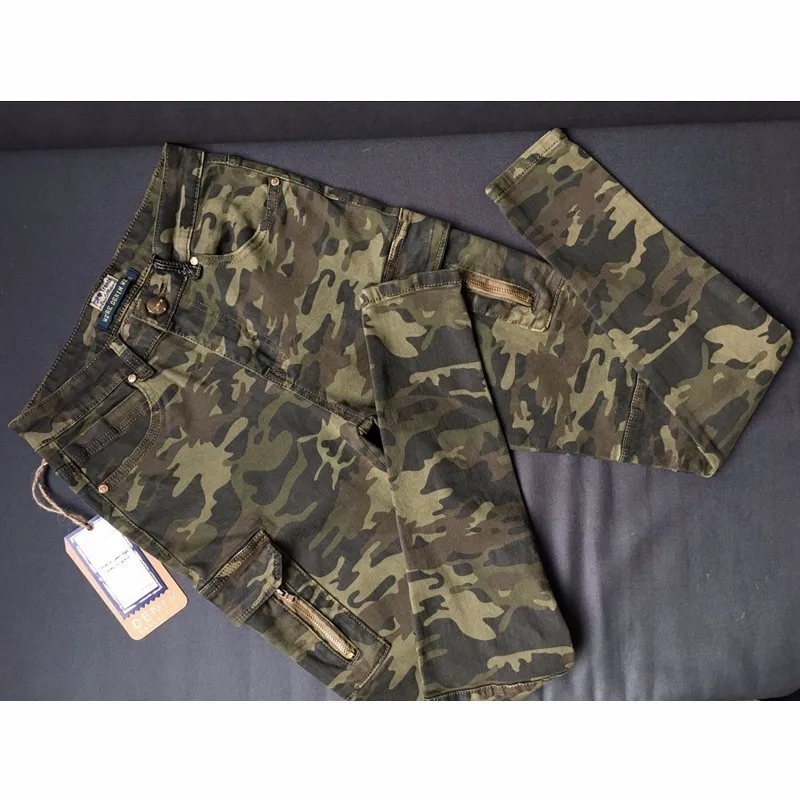 TryEverything Military Jeans Women Skinny Camouflage Jeans Women Pencil Stretch Army Green Pants Zipper Jeans Female Plus Size