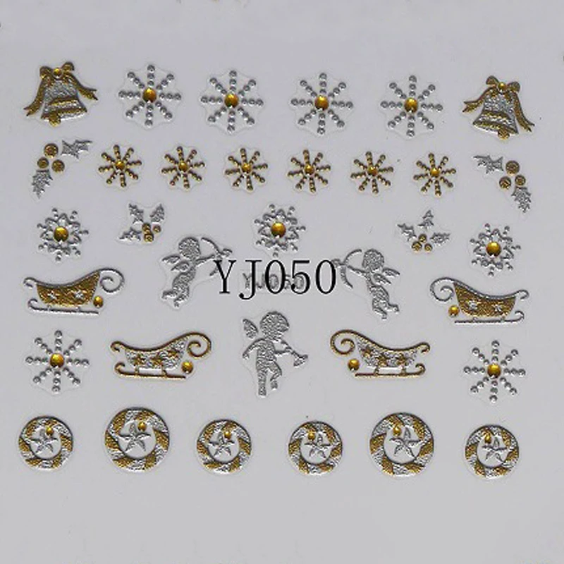 1 шт 3D Рождественская серия наклейки для ногтей Водные Переводные снежинки и милые Снеговики наклейки для ногтей модные красивые наклейки для ногтей - Цвет: J61886