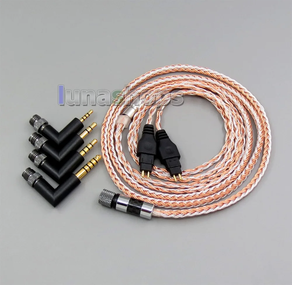 LN006239 4 в 1 разъем 16 ядер OCC + чистый посеребренный кабель для Sennheiser HD580 HD600 HD650 HDxxx HD660S