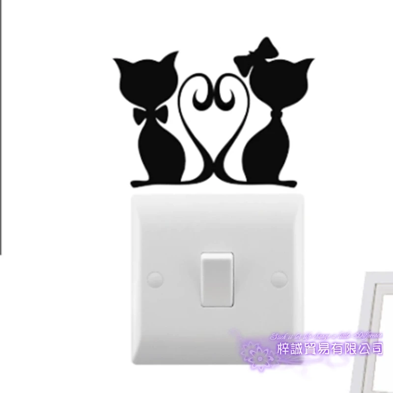 Dctal Cats Switch Panel Sticker Lover Decal Posters Vinyl Wall Decals Parede Decor Mural