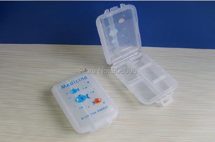 

12PCS Two layers Pill boxes Pill container with keychain ring box-Free Shipping