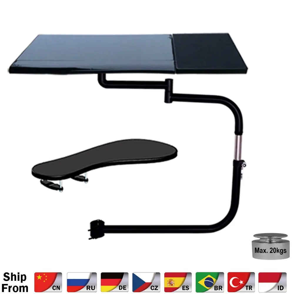 

BL-OK010S Full Motion Chair Clamp Keyboard Holder Laptop Desk+ Square Mouse Pad +Chair Arm Clamp Elbow Wrist Support Mouse Pad
