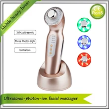 Handheld Rechargeable Photon Tender Galvanic Spa Ultrasonic Microcurrent Facial Skin Beauty Machine Free Shipping