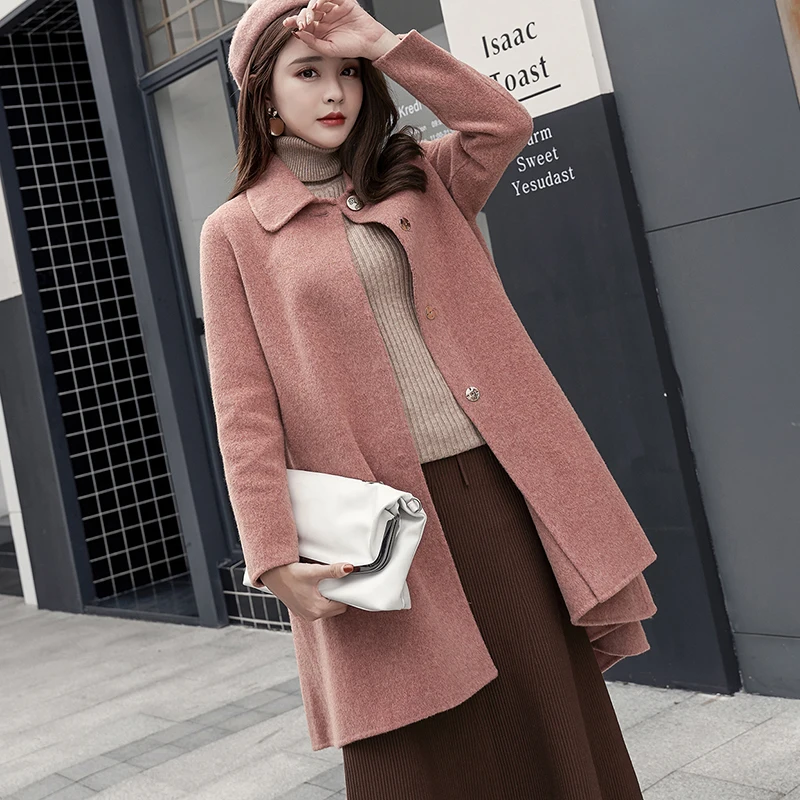 

2019 new anti-season clearance female wool coat in the long section of double-sided cashmere