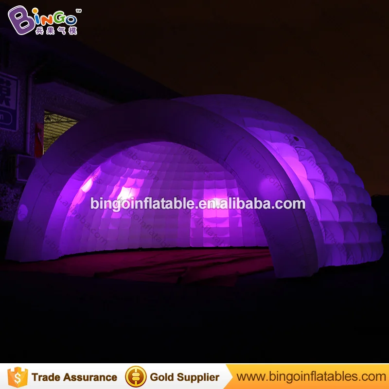  Free delivery 8x4 M LED lighting inflatable dome tent inflatable igloo blow up play house with blow