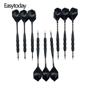 

Easytoday 3Pcs/set High Quality Darts Steel Tip Metal Barrel Black Darts Shafts Aluminum Darts Flights Entertainment Games Set