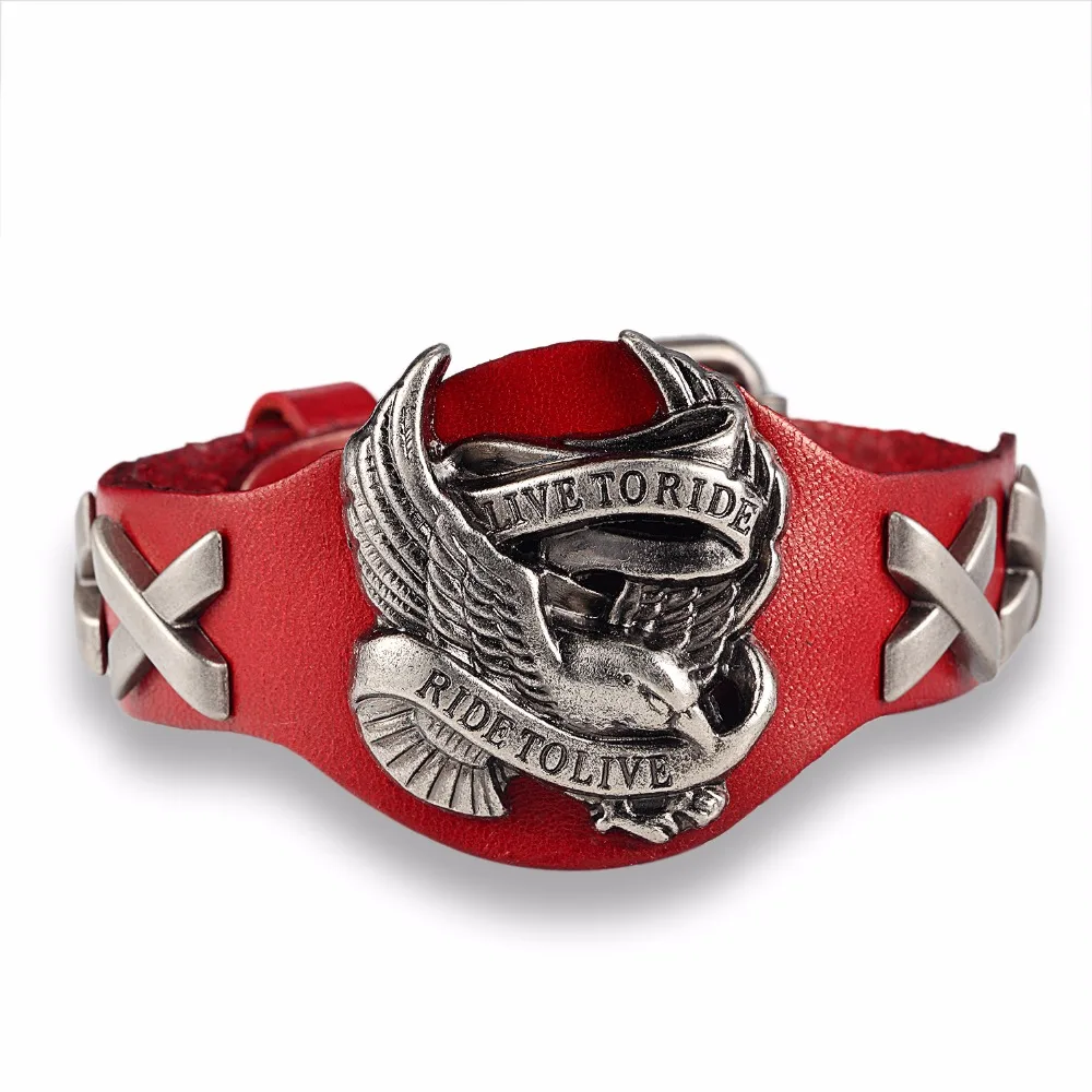 Bracelet Jewelry Genuine Leather Men Eagle Skull Retro Bracelets for Women