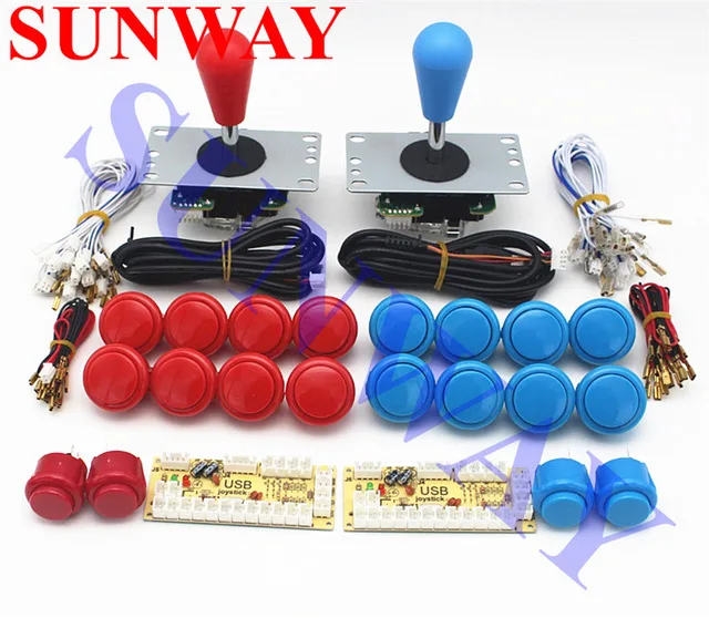 2 игрока Zero Delay DIY PC аркадные игровые наборы для Mame Fighting Games джойстик+ sanwa Стиль Кнопка+ провод USB