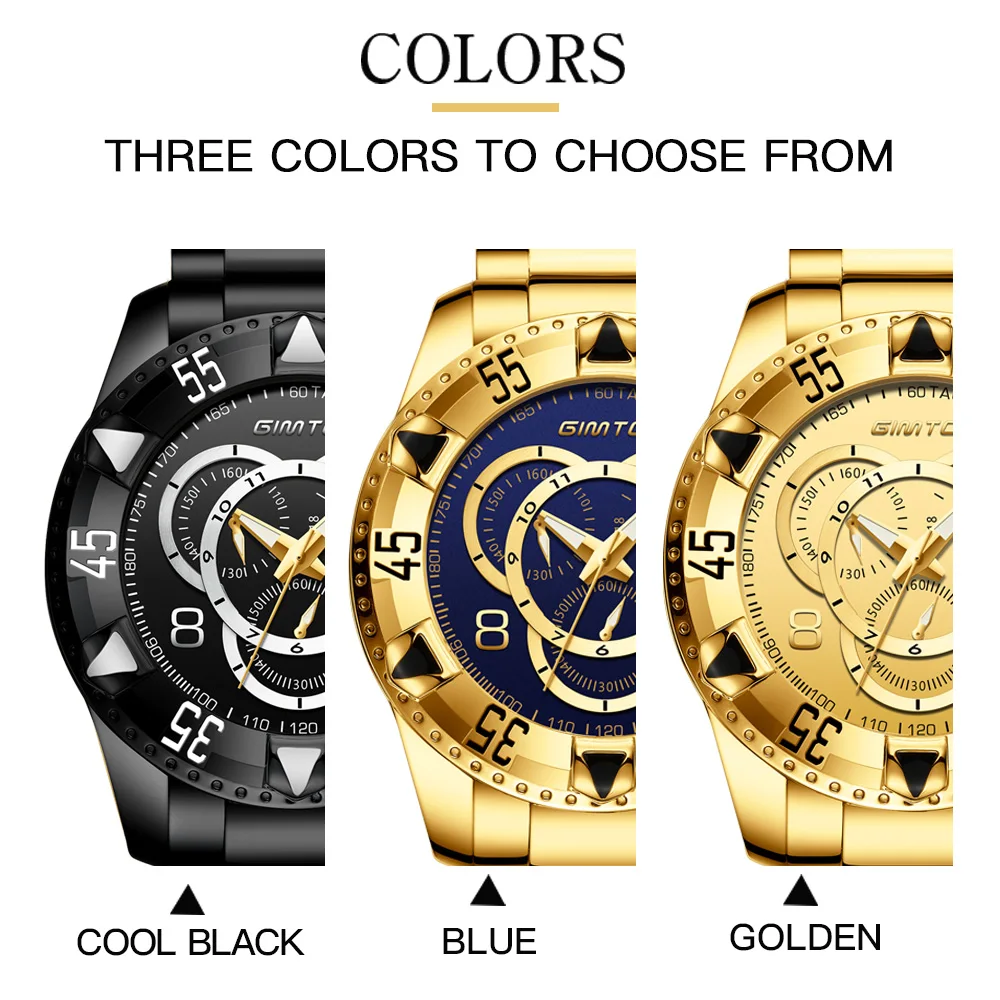 Топ люксовый бренд Для мужчин часы золотые Бизнес Сталь часы кварцевые Водонепроницаемый Спорт военные мужские наручные часы Relogio Masculino