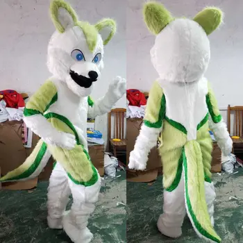 

Green Husky Dog Mascot Costume Suits Cosplay Party Game Dress Outfits Clothing Advertising Carnival Halloween Christmas Easter
